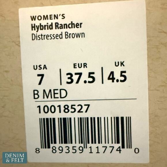 Ariat Hybrid Rancher Brown Leather Wide Square Toe Cowboy Boots Women’s 7B NEW - Picture 13 of 14